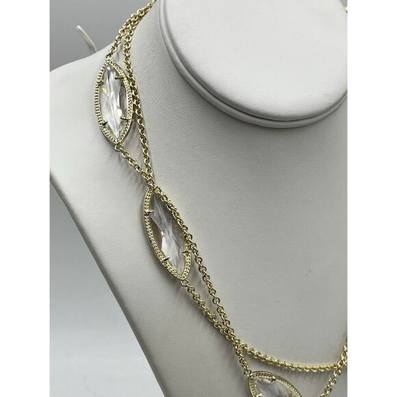 Kendra Scott Tory Necklace
Faceted Marquise Clear Crystal
Long Station Chain - Picture 10 of 12